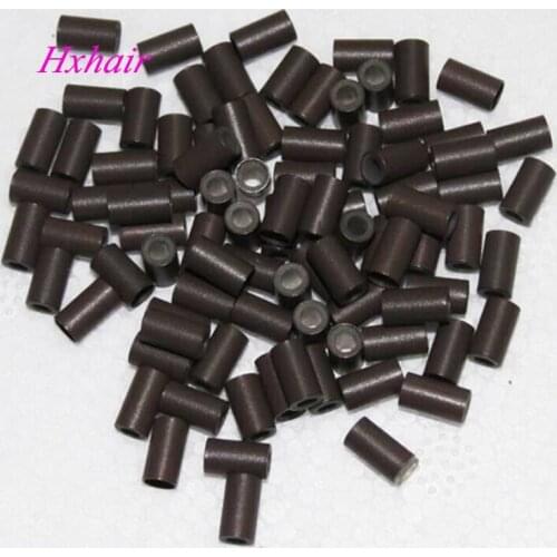 Wholesale - 1000pcs 3.5mm With Silicone Copper Links Tube Rings Beads extension hair tools