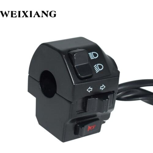 7/8" 22mm Motorcycle Switches Motorbike Horn Button Turn Signal Electric Fog Lamp Light Start Handlebar Controller Switch