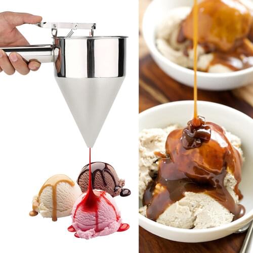 Stainless Steel Plunger Funnel with Funnel Drip Cream Sauce Stand Small Octopus Balls Tool With Rack Baking Cupcake Kitchen tool