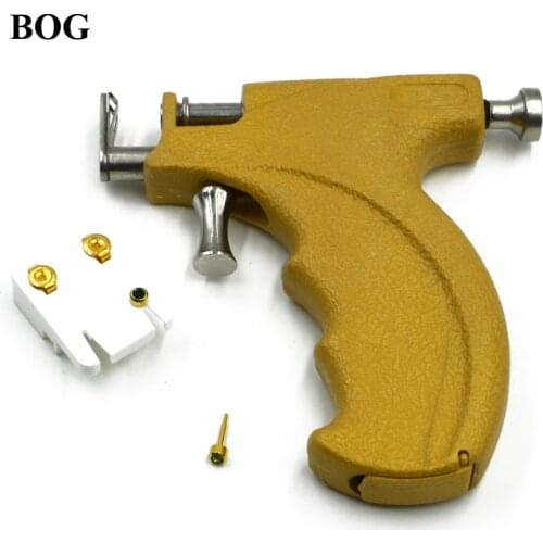 BOG- Professional No Pain Stainless Steel Safe Sterile Ear Nose Navel Body Piercing Gun Ear Stud Earring Piercing Gun Tools Set