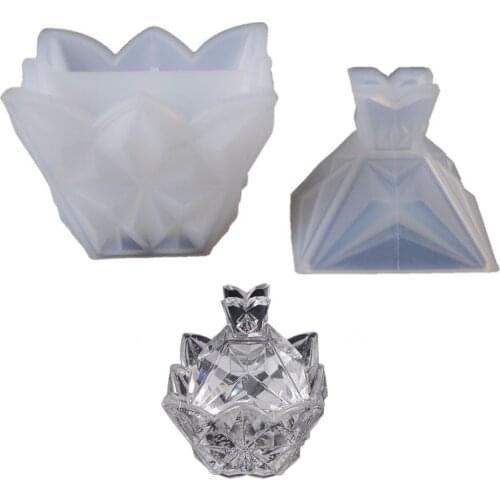 1pcs New Transparent Crystal Jewelry Storage Box Silicone Mold Resin Decorative Craft DIY Pyramid Diamond Box Epoxy Resin Molds