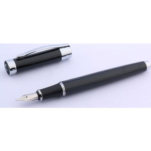 Luxury High quality baoer 027 Blue Stripe Silver Trim Metal Fountain Pen Stationery Office Supplies