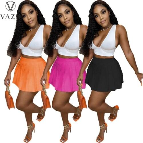 VAZN 2021 INS Sexy Little Chap Sexy Club Europe And America Fashion Mini Tank Top Mini Skirts Women 2 Piece Set