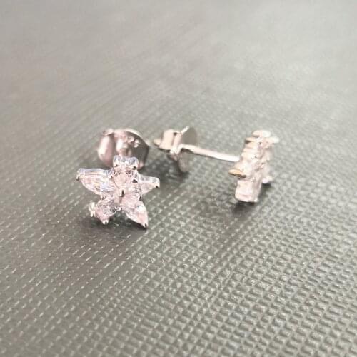 Ms silver plated ms original stars inlaid teardrop-shaped zircon earrings silver horse eye zircon earrings adorn article