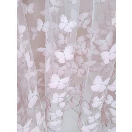 Symmetrical Three-dimensional Sequin Butterfly Mesh Fabric DIY Clothing Hand Sewing Lace Accessories Flesh Pink