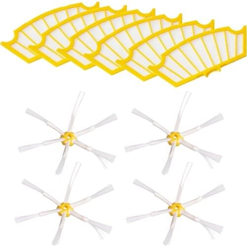 Replacement Filters Side Brush 6 Armed for iRobot Roomba 500 Series 530 540 550 560 570 580 610 Robotic Vacuum Cleaner Accessory