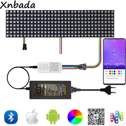 DC5V WS2812B Led Strip Digital Panel Matrix Individually Addressable Light With 5V Led Power Supply SP110E Bluetooth Controller