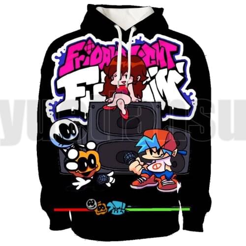Teens Loose Hoodie 3D Print Friday Night Funki Hoodie Kids Anime Street wear Oversize Tops Casual Pullover Women Men Sweatshirt