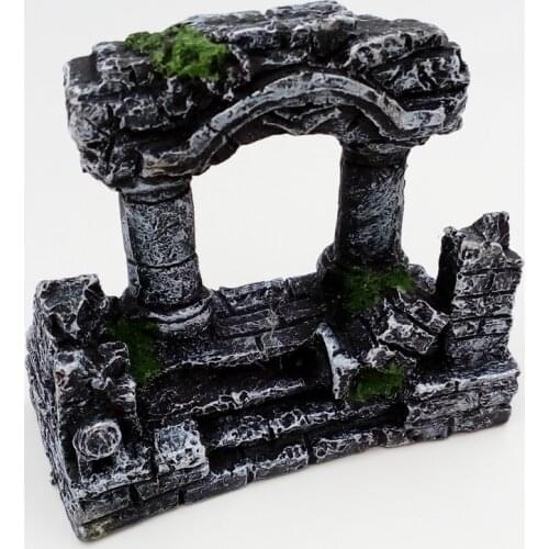 Aquarium Decoration Resin Rome Square Stone Pillars Aquarium Landscaping Fish Tank Ornament Decoration Landscape Decorative 1pcs