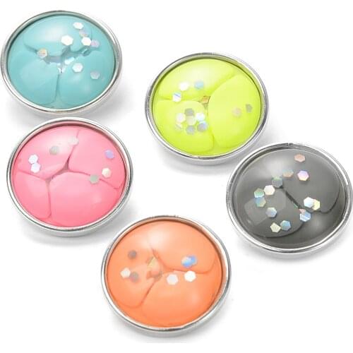 Vocheng Candy Color 18mm Snap Buttons fit Snap Charms DIY Jewelry Snap Pendant Charms VN-2089