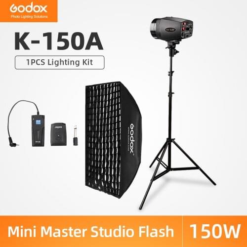 Godox K-150A 150Ws Photography Studio Flash Strobe Light + 50 x 70cm Gird Softbox + 180cm Light Stand + RT-16 Trigger Flash Kit