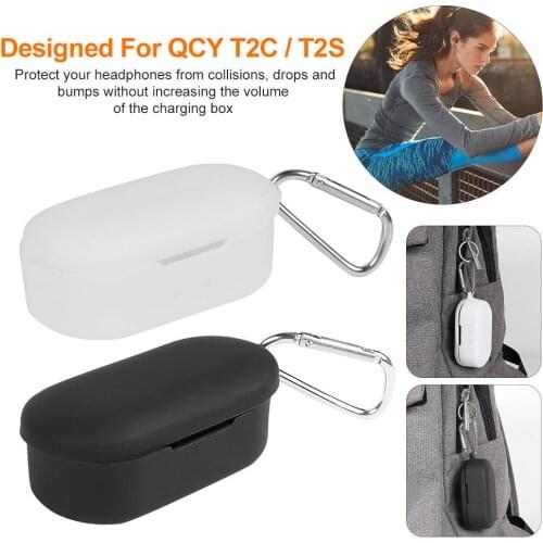 New Protective Sleeve Cover Anti-fall Waterproof Charging Case For QCY T2C/T2S Silicone Bluetooth Wireless Headset Earphones Box