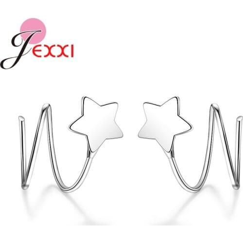 Stylish Fashion 925 Sterling Silver Stud Earring For Women Top Quality Accessories Wedding Engagement Bijoux For Women