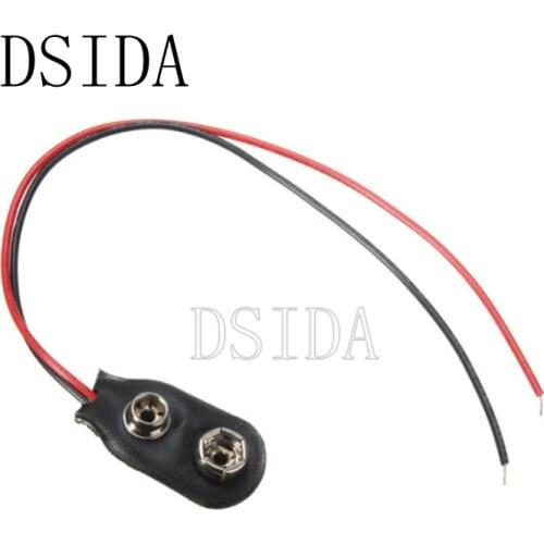 10PCS 9V Battery Clips Connector Buckle 9V Battery Button Battery Buckle Clip 15CM Black And Red Cable Connection
