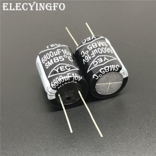 2Pcs/10Pcs 6800uF 16V6800uf TaiWan YEC SM Series 20x25mm 16V6800uF Aluminum Electrolytic Capacitor