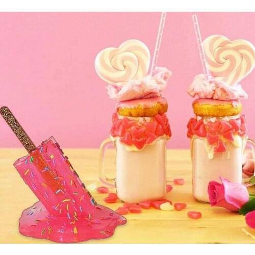 2021 Hot Sale Transparent Melting sicle Sculpture Decoration Miniature Resin Craft Popsicles Ice Cream Accessories Garden Decor