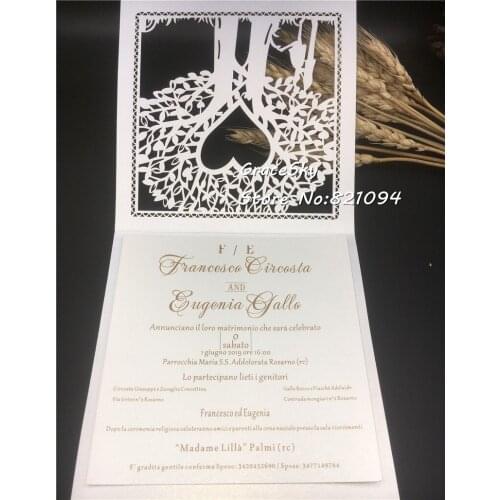30pcs free shipping Laser cut Tree wedding invitations set,personalized text for wedding invitations,wedding invitations rsvp