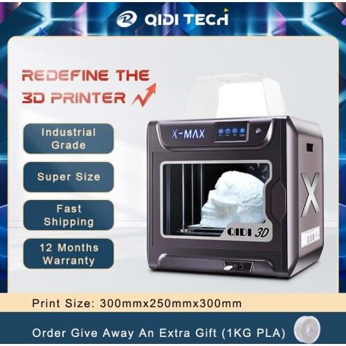 QIDI TECH Large size 3d Printer 300x250x300mm Auto Level Touch Screen single Extruder DIY 3D Printer Kit Heated Bed
