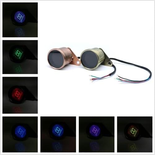 7 Color Motorcycle Speedometer LCD Digital Odometer Speedometer Tachometer indicator Motorcycle Scooter Golf Carts ATV Universal