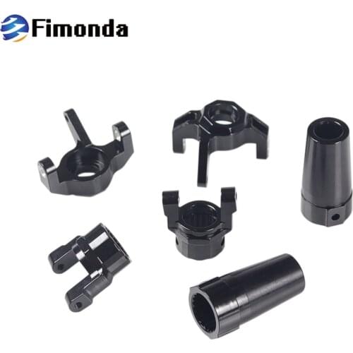 Aluminum Steering Knuckle C Hub Carrier Straight Axle Adapter Steering Link Set for 1/10 RC Crawler Axial RR10 WRAITH Axle Parts