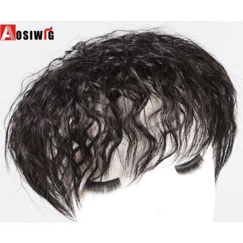 AOSIWIG Top Hair Piece Curly Hair Overhead Replacement Clip in Hair Closure Hair Synthetic Natural Fake Hairpieces for Women