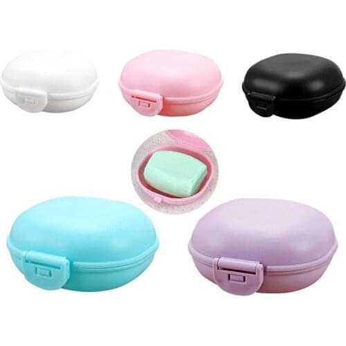 Soap Holder Dish Waterproof Leak-proof Soap Box Case With Lock Cover Soap Container Plastic Storage Plate Tray Bathroom