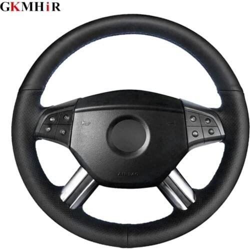 DIY Black Artificial Leather Car Steering Wheel Cover for Mercedes Benz W164 M-Class ML350 ML500 X164 GL-Class GL4