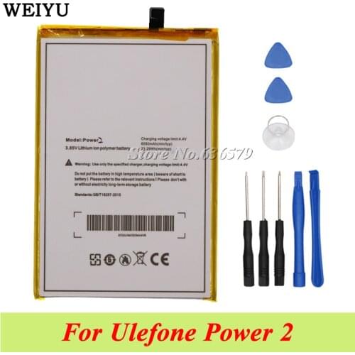 For Ulefone Power 2 Battery Batterie Bateria Accumulator AKKU 6050mAh +Disassemble Tools