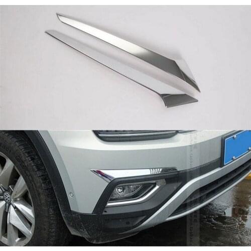 For Volkswagen Atlas Teramont 2017-18 Front Fog Light Lamp cover trim 2pcs Chrome Car-styling
