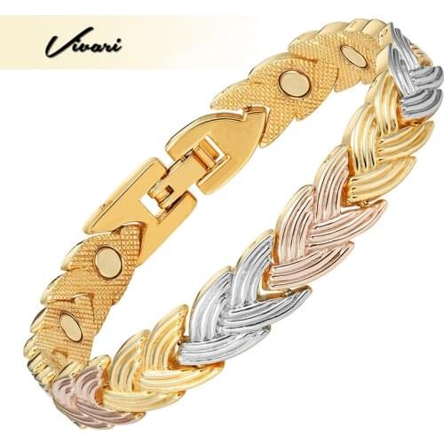 Vivari Luxury Women Fashion Ponytail Bracelet 3-Tone Color Bracelets&Bangles Release Stress Lovers Best Gifts Creative Trinket