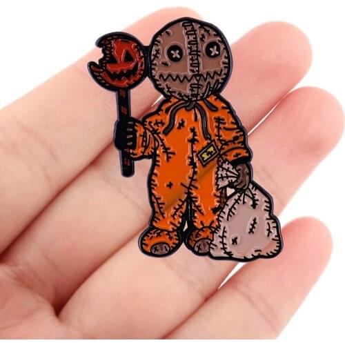 DZ1557 Halloween Figures Enamel Pin Movie Brooches Bag Lapel Pin Cartoon Holiday Badge Jewelry Gift for Kids Friends