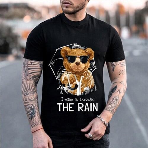 Cute Teddy Bear T-Shirt 2021 Comfortable and Breathable T-Shirt Casual Mens Summer 3D-Printed Oversized T-Shirt 110-6XL
