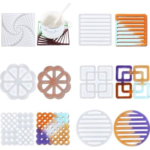 Coaster Resin Mold Irregular Bottom Bracket Silicone Mould Diy Casting Concrete Cement Clay Decoratio Tool Epoxy Cup Mat Molds