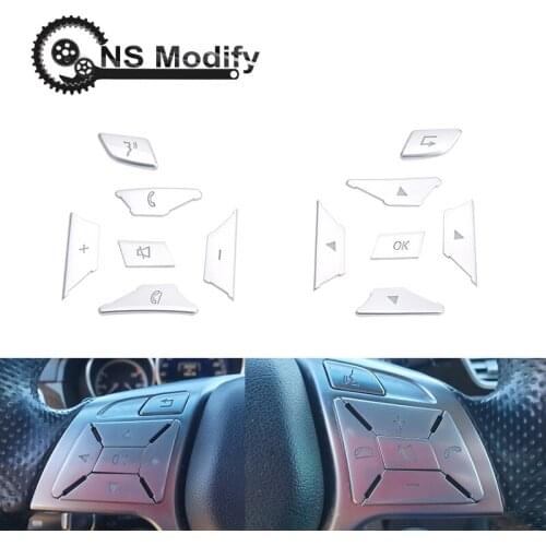Steering Wheel Switch Button Cover Trim Sticker Interior Mouldings For Mercedes Benz A B C E ML GL CLA GLA GLK SL SLK Class W176