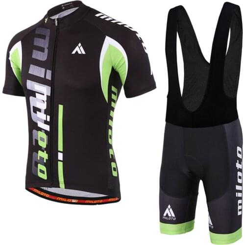 MILOTO 100% Polyester Cycling Jersey Set MTB Bicycle Clothes Sportswear Bike Clothing Maillot Ropa Ciclismo Cycling Set