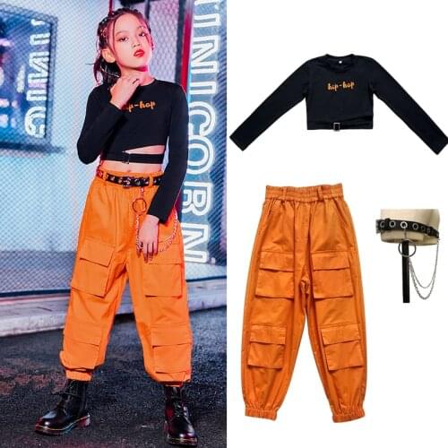 Girls Jazz Dance Costumes Zebra Jacket Loose Black Pants Ballroom Hip Hop Dancing Clothes Boys Street Dance Stage Outfits DN6942