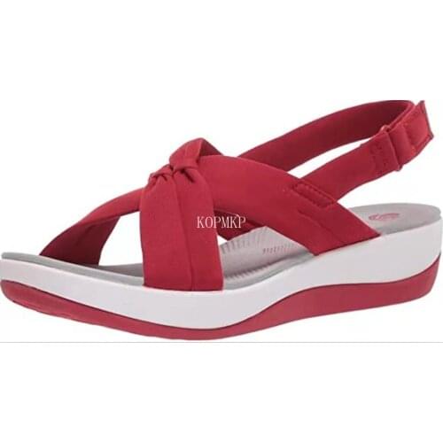 HOT Women Sandals Wedge Fashion Clip Toe Vintage Flat Shoes Woman Casual Female Kopmkp Solid Color Beach Sandals Lady Summer New