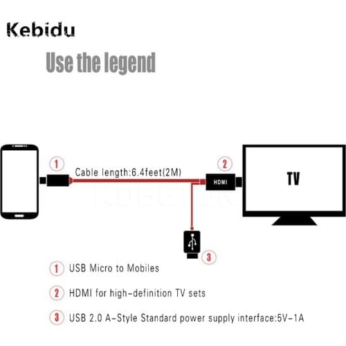 Micro USB to HDMI-compatible Cable For MHL Output Audio Adapter HDTV Adaptor 1080P Full HD for Samsung Galaxy S2 I9100 S I900
