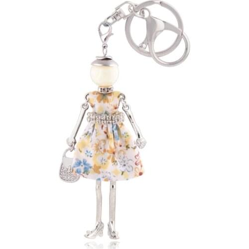 Fashion Women KeyChain Jewelry Beauty Charm Girl Key chain Cute Bag Car Pendant Gift Statement Wholesale