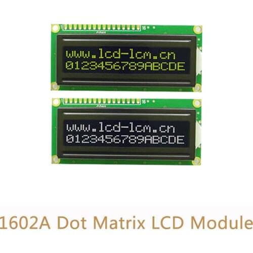 5V 1602A Dot Matrix Screen Module Black Backlight Yellow word LCD Display Module L5