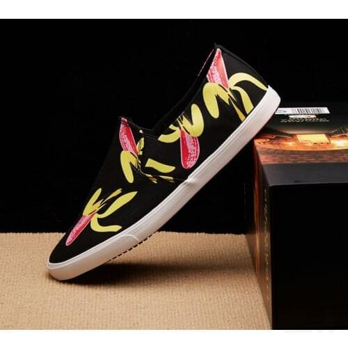Spring and Autumn New Color Matching Graffiti Canvas Shoes Korean Version of The Trend of Leisure Sports Wild Mens Shoes K2-49