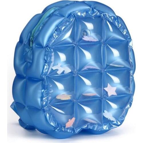 New Inflatable Waterproof Backpack Summer PVC Candy Beach Bag Children Swimming Bags Shoulder Bag