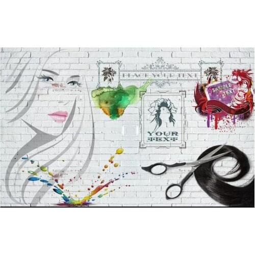 Custom photo mural 3d wallpaper Brick wall hand painted modern barber shop tooling decor living room wallpaper for walls 3 d