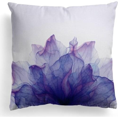 Portable seat cushions pillow case oem luxury cotton water colour relax cushion cover