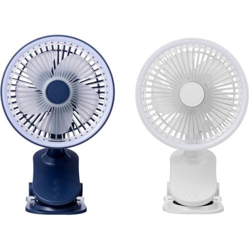 Portable USB Table Fan Clip-on Type Rechargeable Mini Desk Fan 360 Degree Rotation Adjustable Clip-on Fan