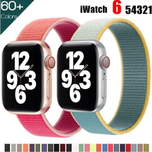 Nylon Loop Strap for Apple watch band 44mm 40mm 42mm 38mm watchband smartwatch Accessories belt bracelet iWatch 3 4 5 6 se band
