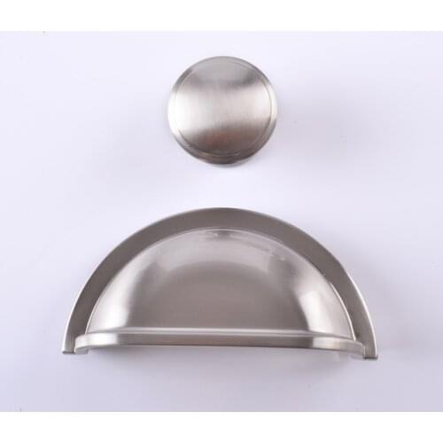 3" Drawer Pull Dresser Pulls Knobs Handles Shell Cup Bin Classic Cabinet Door Knob Pulls Kitchen Brushed Nickel Steel Silver 76