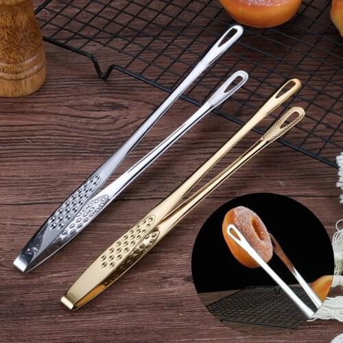 Stainless Steel Food Tongs Kitchen Utensils Buffet Cooking Tool Anti Heat Bread Clip Pastry Clamp Barbecue Kitchen Steel
