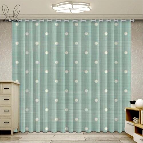 Green Point Curtains For Window Bedroom Living Room Fabric Blackout Cortinas Ultra-thin Micro Shading Drapes