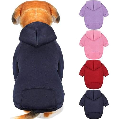 Sport Basic Dog Hooides Sweatshirts Fleece Pet Dog Sweater with Pocket Winter Warm Coat and Jacket for Dogs Cats Puppy Apparel